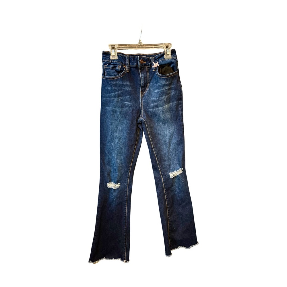 YMI Dark Blue Distressed Flare Jeans new